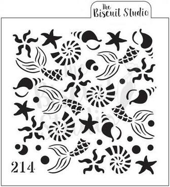 Sea Pattern Background Cookie Stencil The Biscuit Studio