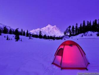 Wallpaper Sunset Winter Camp