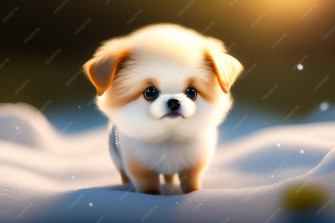 Puppy That Is Walking Snow Wallpaper