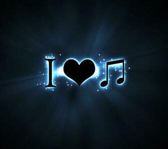 Love Music Heart Note Musical Black Dark Shining Wallpaper