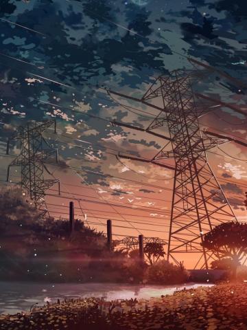 Anime Scenery Sunset 4k Wallpaper