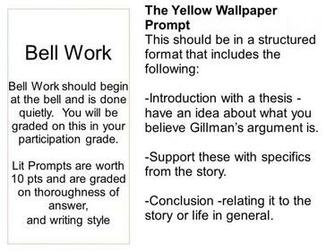 The Yellow Wallpaper Prompt This Should Be In A Structured Format That