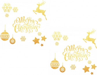 Amazon Garneck 2pcs Christmas Wall Stickers Mirror Wallpaper