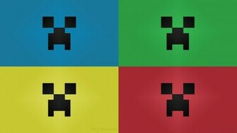 Primary Colors Minecraft Creeper Desktop Wallpaper Large
