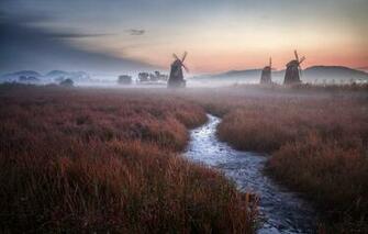 Wallpaper Grass Twilight Holland Sky Field Landscape Nature