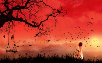 Sunset Anime Characters Wallpaper