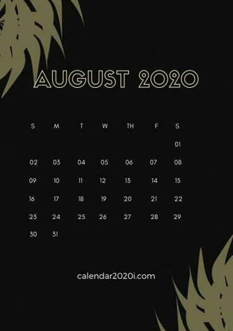 August Calendar Wallpaper Top