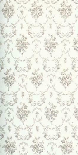 Dollhouse Wallpaper Floral Rose Toile Grey Ib 106b