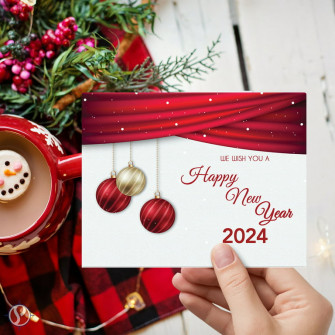 Happy New Year Cards Envelopes Elegant Christmas