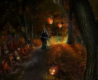 Scary Halloween HD Wallpaper Pumpkins Witches Spider Web
