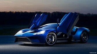 Ford Gt Doors Up Front Wallpaper