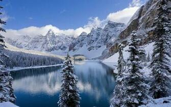 Wallpaper Moraine Lake Banff National Park Winter Scenery