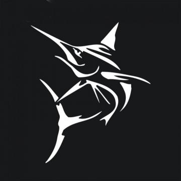 Creative Tribal Marlin Fish Bone Wall Sticker Small Computer Decor