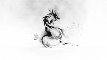 Abstract Dragon Wallpaper Blackwhite By