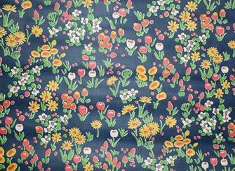 Retro Vintage Wallpaper Floral Pattern Navy Blue Backgrou