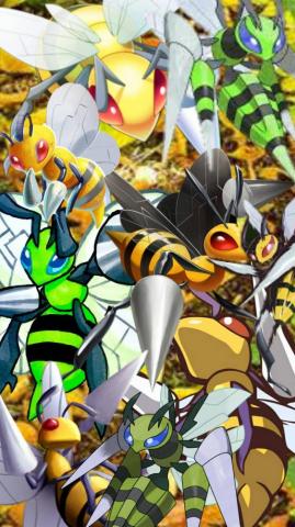 Beedrill Wallpaper Montage By Tadasuko98