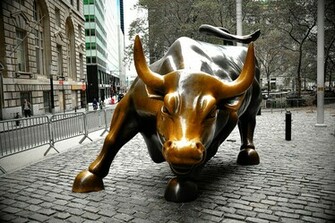 New York Manhattan Usa Wall Street Sculpture Wallpaper