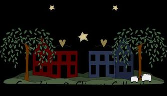 Primitive Salt Box Houses And Shaker Country Graphics Clip Art