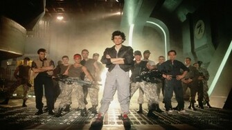 Sigourney Weaver Aliens Movie Wallpaper Blacren