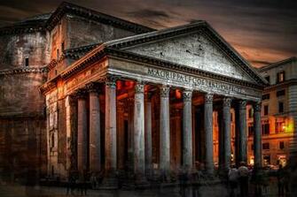Construction Humaine Pantheon Rome Italie Monument Temps