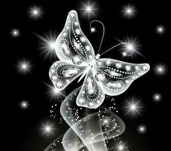 Wallpaper Neon Butterfly Abstract White Diamonds Jem Sparkle