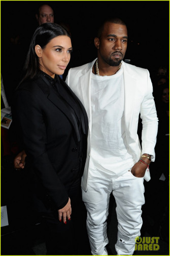 Kim Kardashian Kanye West Givenchy Show Couple Photo