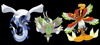 Mega Lugia Ho Oh And Celebi By Phatmon