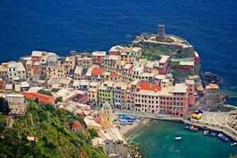 Wallpaper Background Vernazza Village Aerial Cinque Terre
