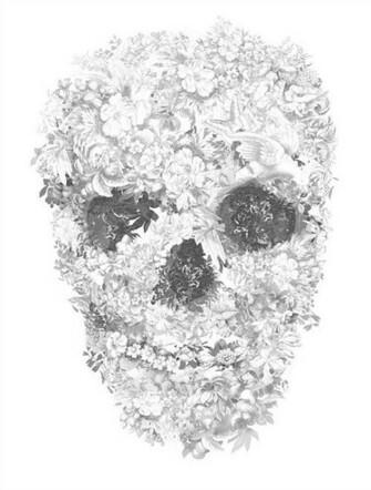 Cute Flower Background Black And White Background