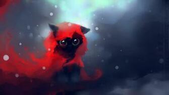 Cute Black Cat Painting Wallpaper HD