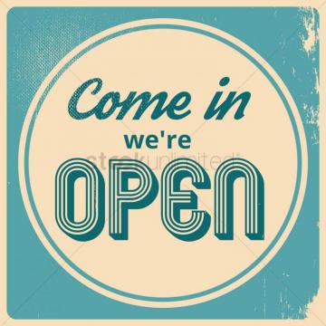 Come In We Re Open Wallpaper Vector Image Stockunlimited