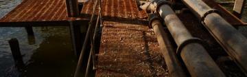 Lovely Linux Dual Screen Wallpaper Rusty Platform And Water Pipes
