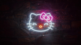 Hello Kitty Neon Light Sign Background 4k Wallpaper iPhone HD