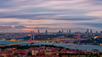Istanbul Skyline At Dusk Wallpaper