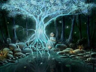 The Glowing Tree Wallpaper Background