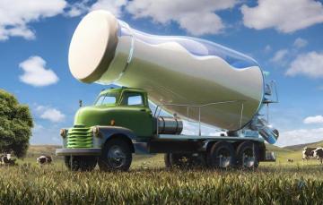 Wallpaper Field Cow Milk Car Bottle Creative Streams