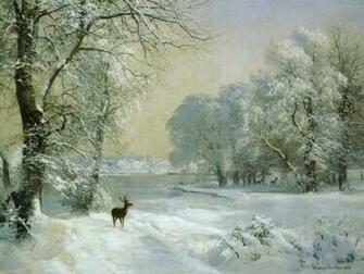 Christmas Woodland Animal Landscapes Wallpaper Image