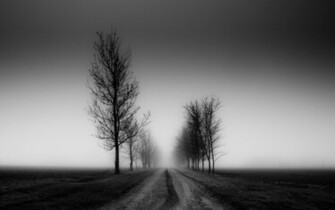 Road Black And White Monochrome Wallpaper Image