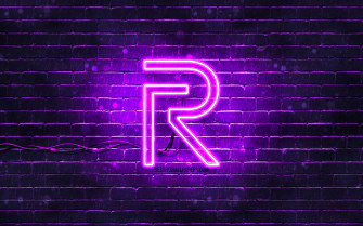 Radiant Realme Logo Displayed On A Neon Purple Sign