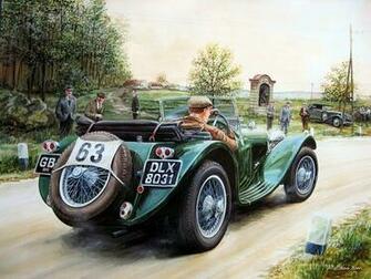 Vintage Car Racing Scene Antique Cars Classic