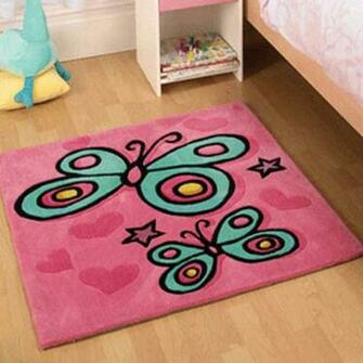 Girl S Pink Butterfly Rug From Childrens Rooms