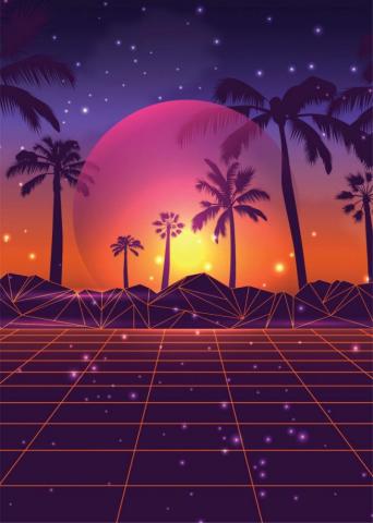 Sunset Synthwave State Of Poster By Edm Project Displate In