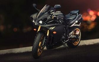Yamaha Yzf R1 Motorcycle Road Black Photo Sport Widescreen