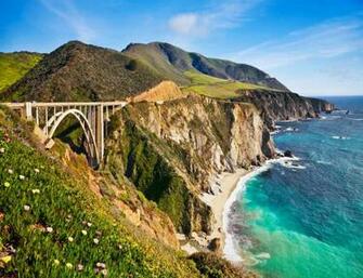 Pictures Bixby Bridge In California Mountains Background For Desktop
