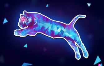 Wallpaper Cat Line Jump Triangles Angle Geometry Tiger
