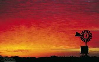 Outback Sunset Australian Wallpaper Sunlhouette