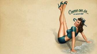 Vintage Girl Pin Up Wallpaper HD People Background