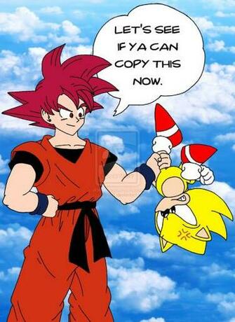Super Saiyan God Goku Vs Sonic By Margaritataichou