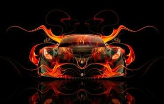 Wallpaper Auto Black Fire Machine Orange Ferrari Style