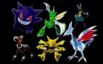 Pokemon Gengar Lucario Houndoom Scyther Kadabra Skarmory
